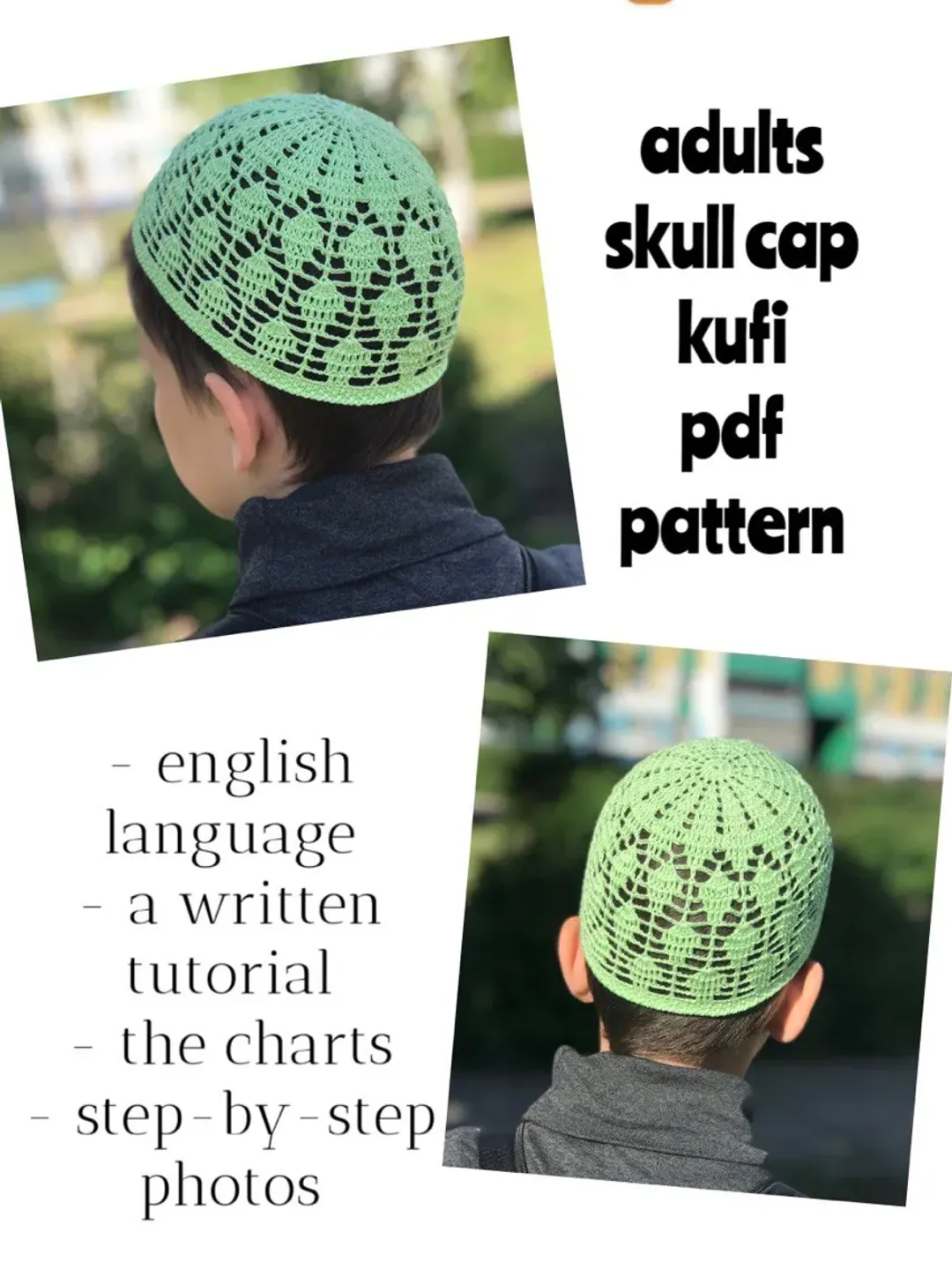 unisex summer mesh skull cap crochet pattern