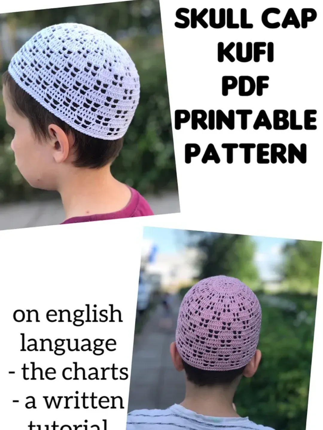 Cotton lightweight kufi hat PDF pattern