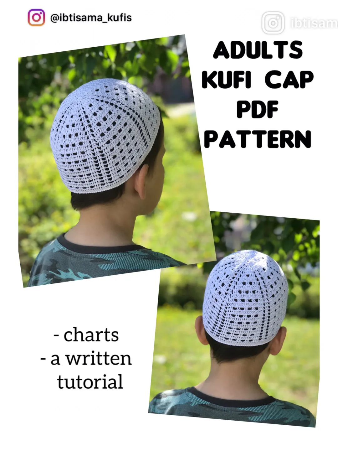 Crochet cotton dad hat PDF printable pattern