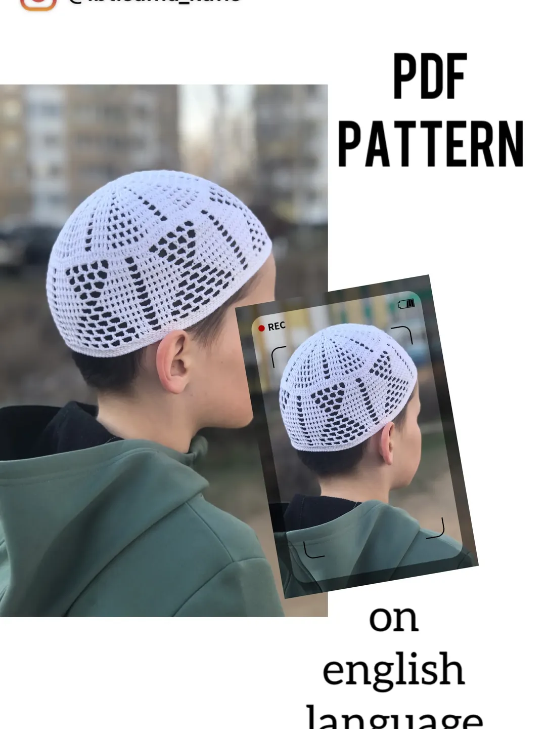 Mens skull cap kufi pdf printable pattern
