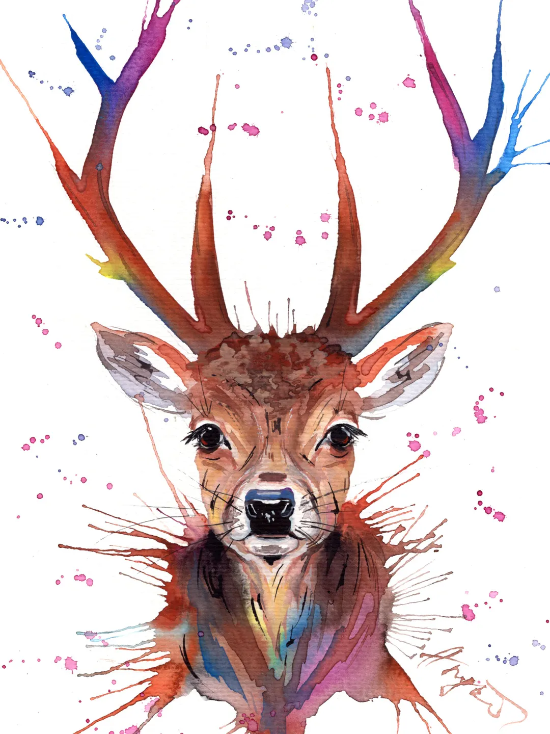 Hare Original watercolor, animal painting, wall decor, animals lover gift,  8x11 in bunny art by Anne Gorywine, image size:1080x1440