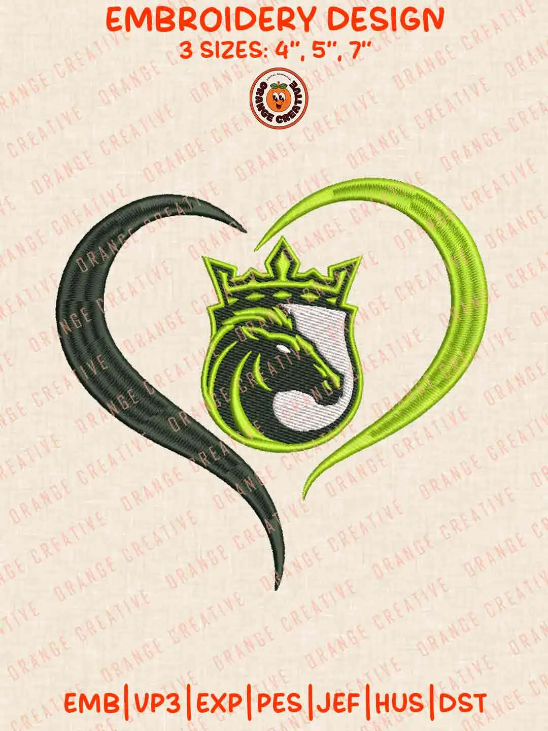 Louisville King Heart Embroidery Files, Football League Embroidery Designs, Sport Machine Embroidery Files, 3 Sizes, Custom Sizes, Instant Download