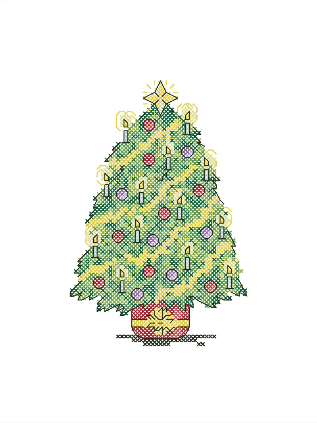 Cross stitch pattern christmas tree