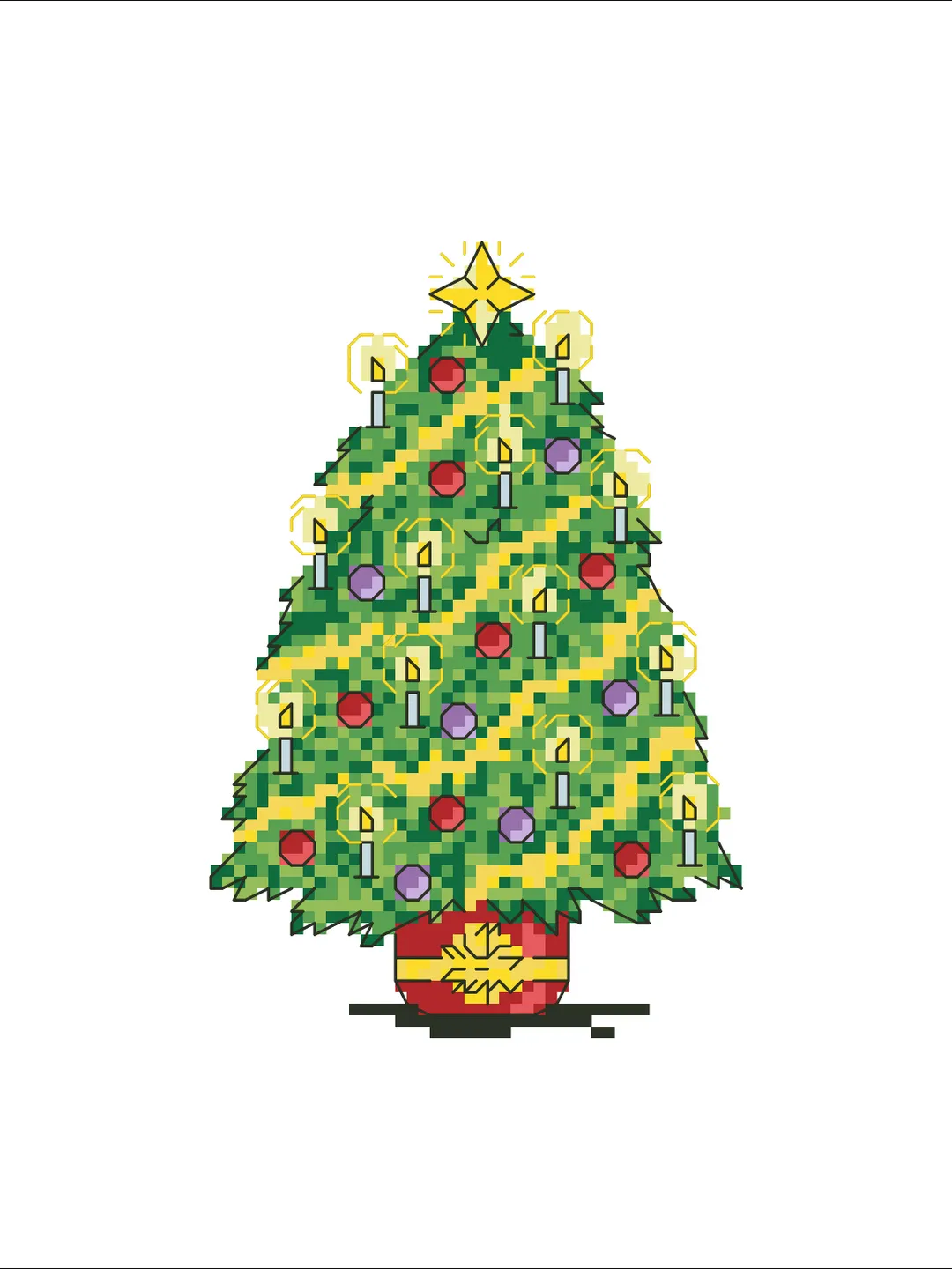 Cross stitch pattern christmas tree