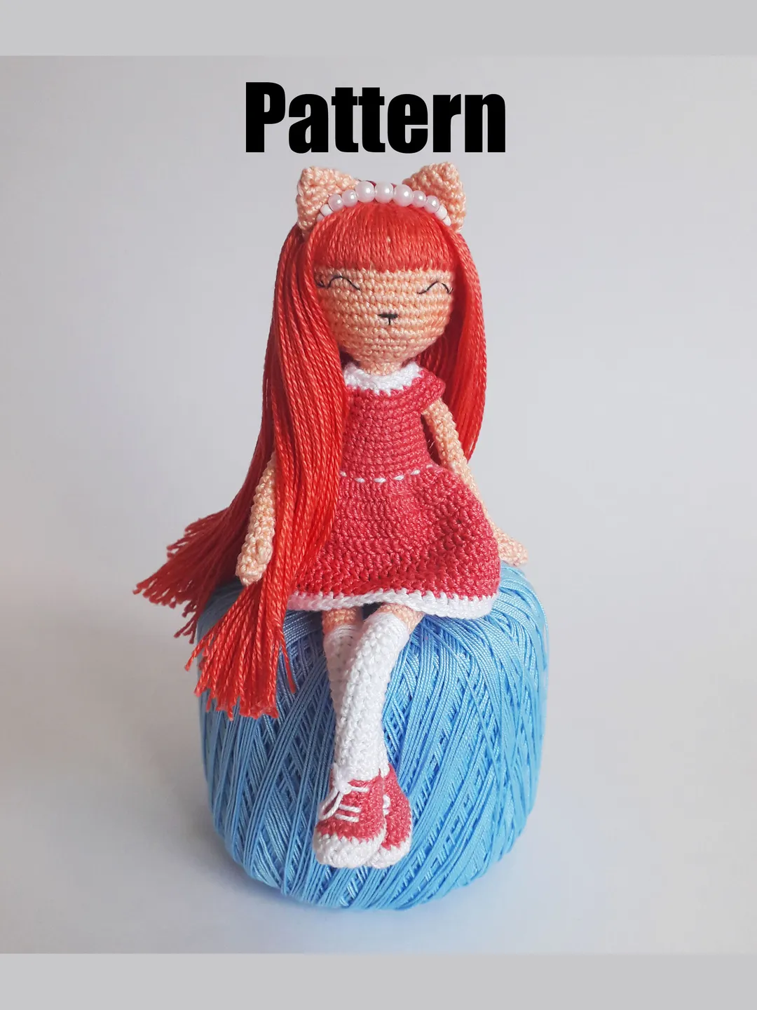Pattern crochet fox, crochet doll Alice, crochet doll fox PDF