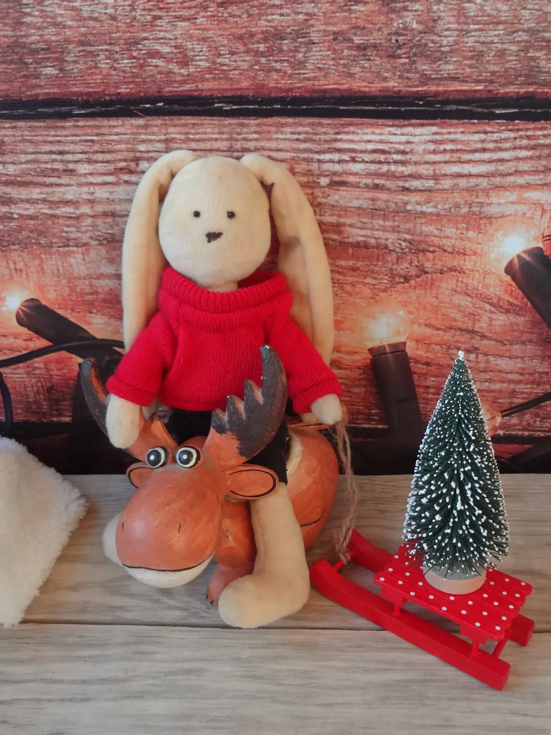 Stuffed animal pattern - Christmas bunny pattern - soft toy sewing pattern - Christmas gift idea