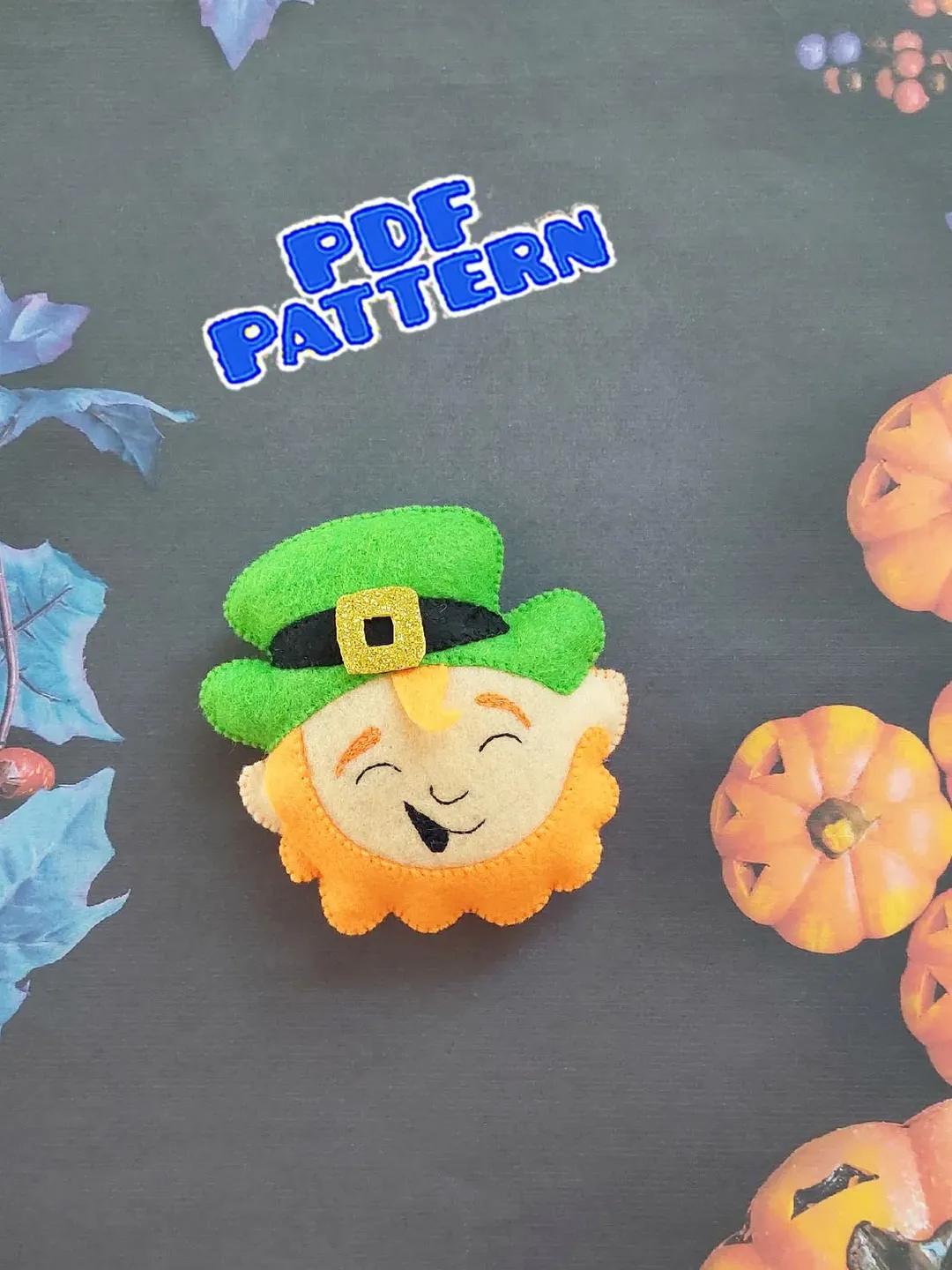 Felt St Patrick pattern Felt pattern St Patrick Day ornaments Felt leprechaun pattern Felt ornament St patricks decor