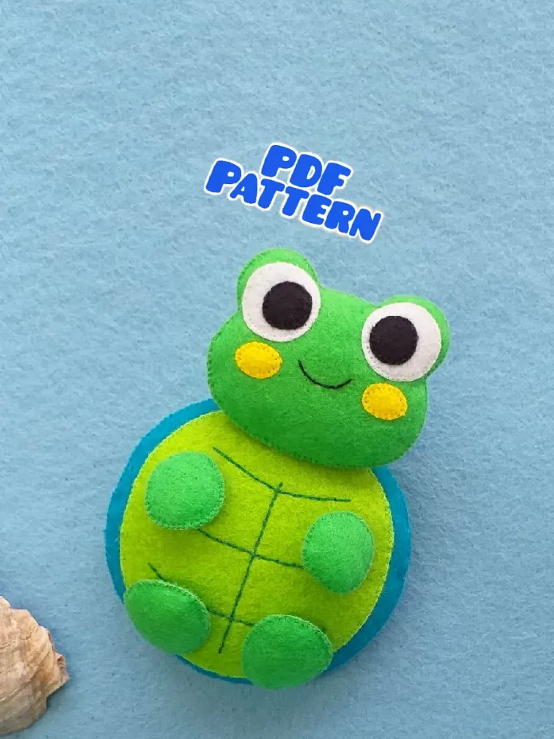 Felt Turtle Pattern Sea Turtle Plush sewing Pattern PDF Felt toy pattern