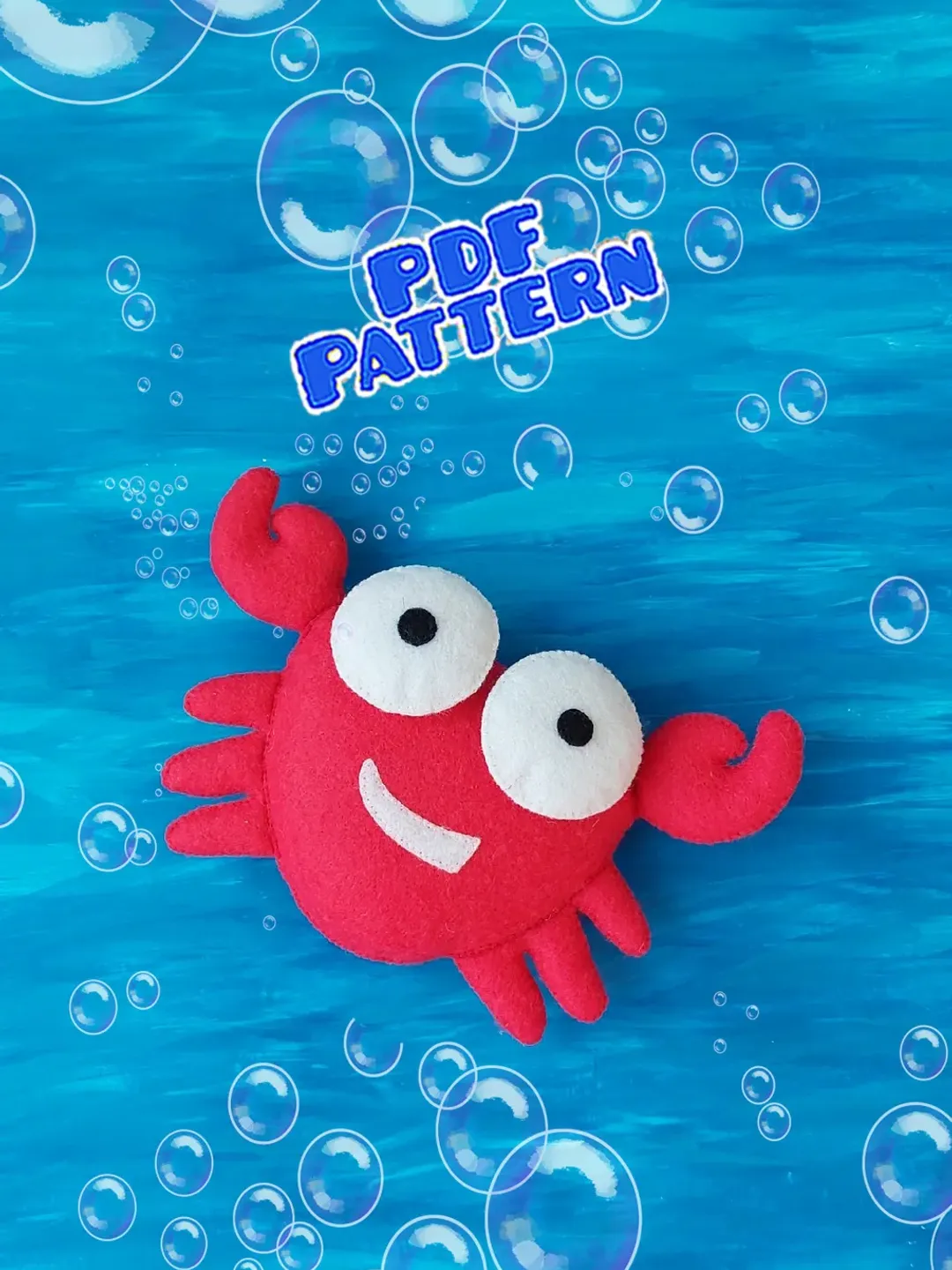 Felt crab pattern PDF Pattern Felt Sea Creatures Nautical pattern Felt ornament Pattern Felt Felt toy pattern PDF