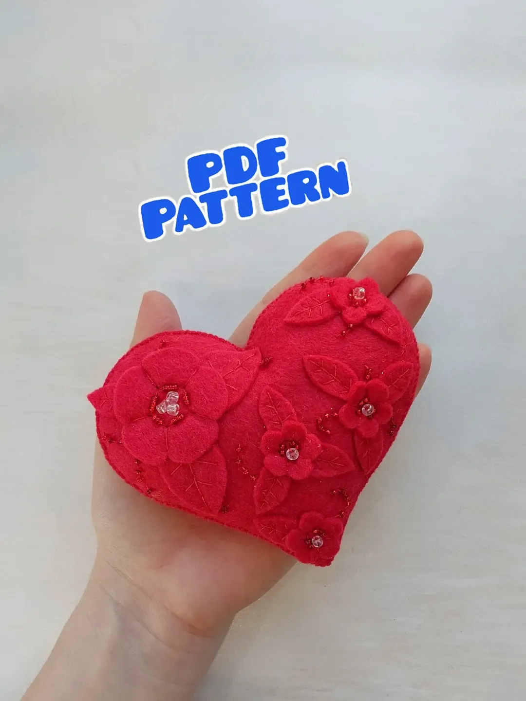 Felt heart pattern Felt valentine pattern Felt pattern PDF