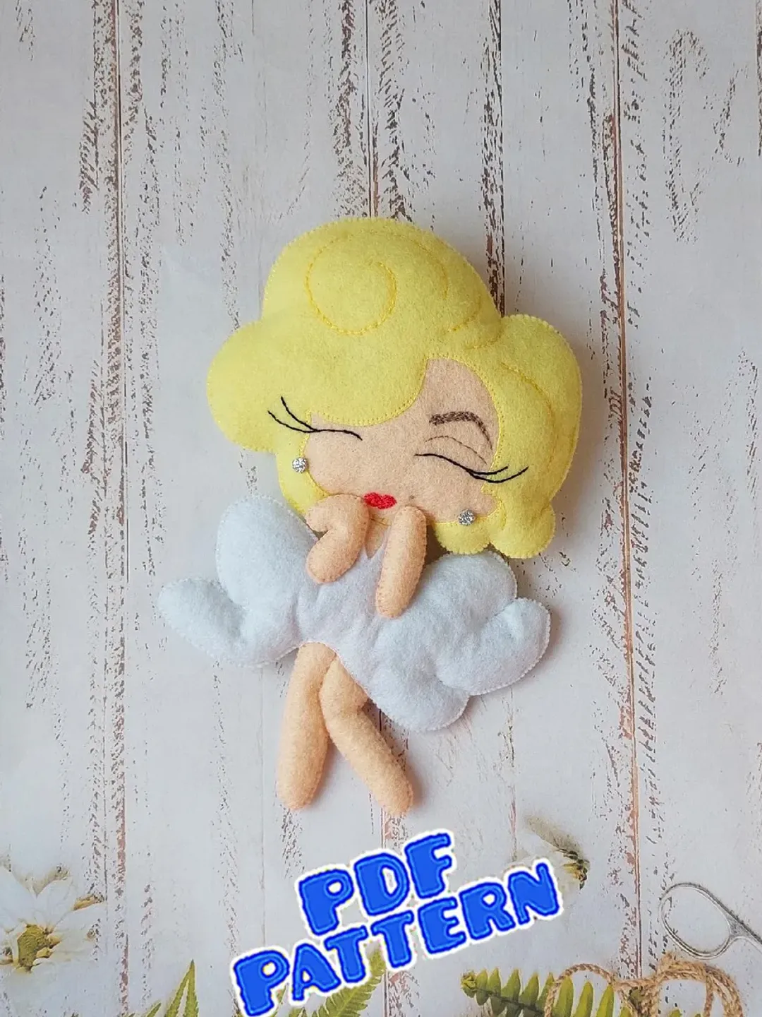 Felt Marilyn Monroe pattern Felt doll pattern Marilyn pattern Felt ornament Felt pattern PDF diy felt pattern