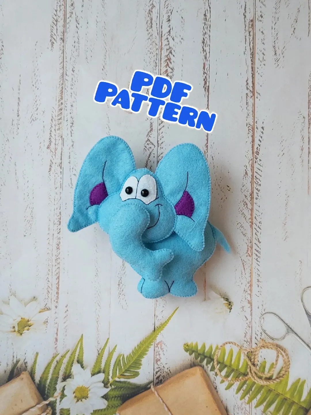 Felt elephant pattern PDF Felt elephant ornament Elephant sewing pattern Pattern felt  Felt animal pattern