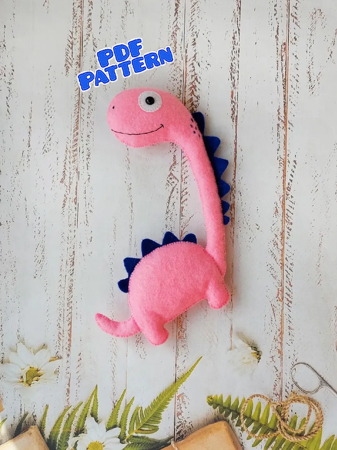 Felt dinosaur pattern Dinosaur ornament Felt pattern