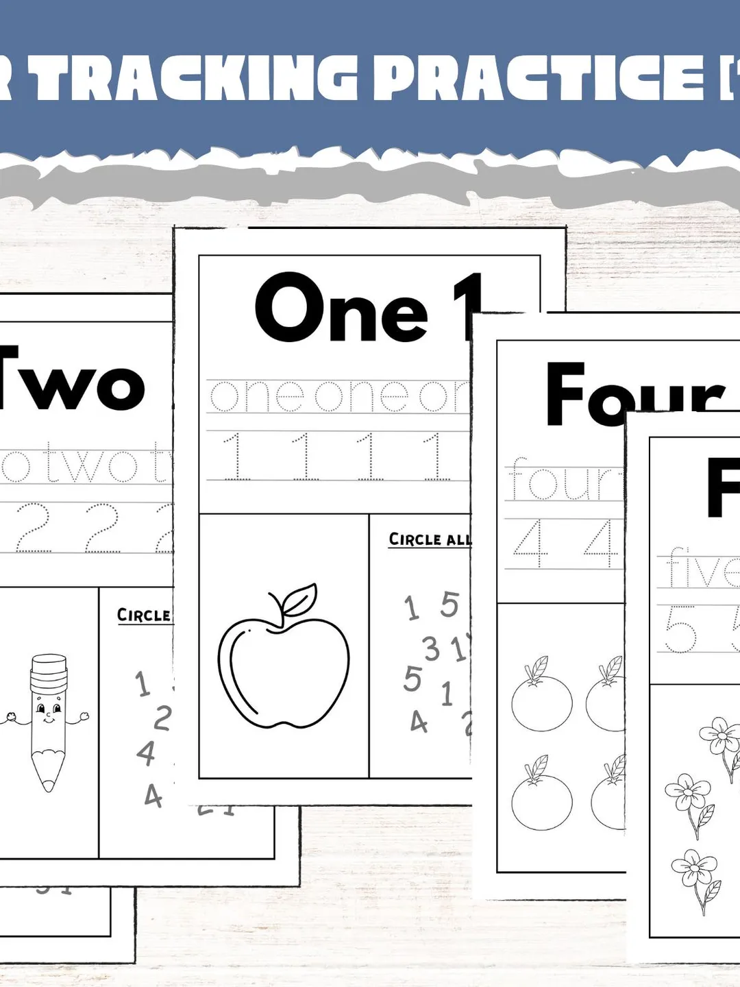 Number Tracing 1-10 Preschool Worksheet | Counting Worksheets for Early ...