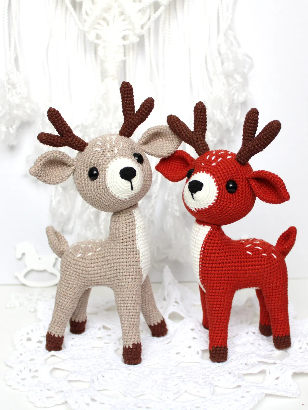 Christmas deer crochet pattern PDF in English Amigurumi reindeer toy