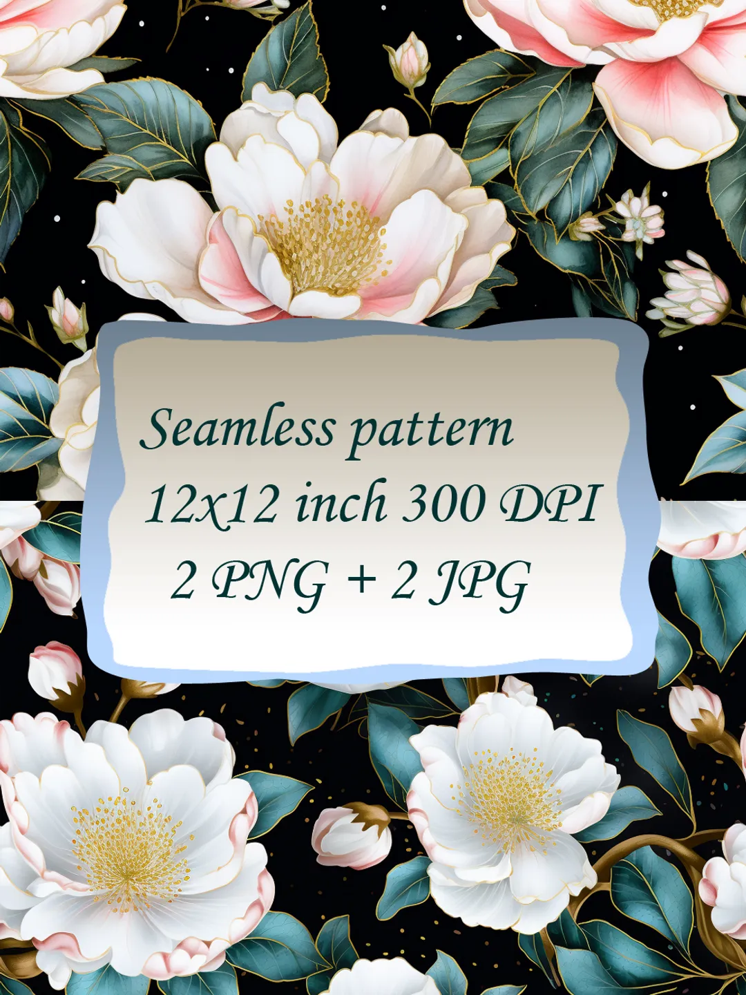 Antique abstract floral seamless pattern renaissance, vintage digital ...