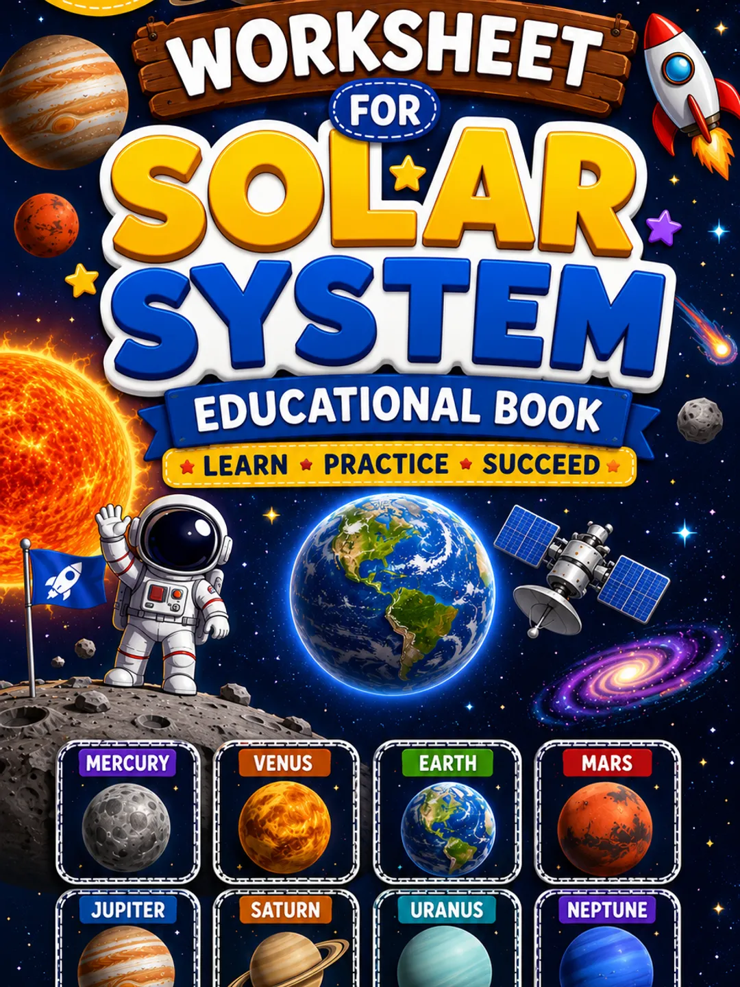 Solar System Educational Worksheet Book for Kids | Printable Space ...
