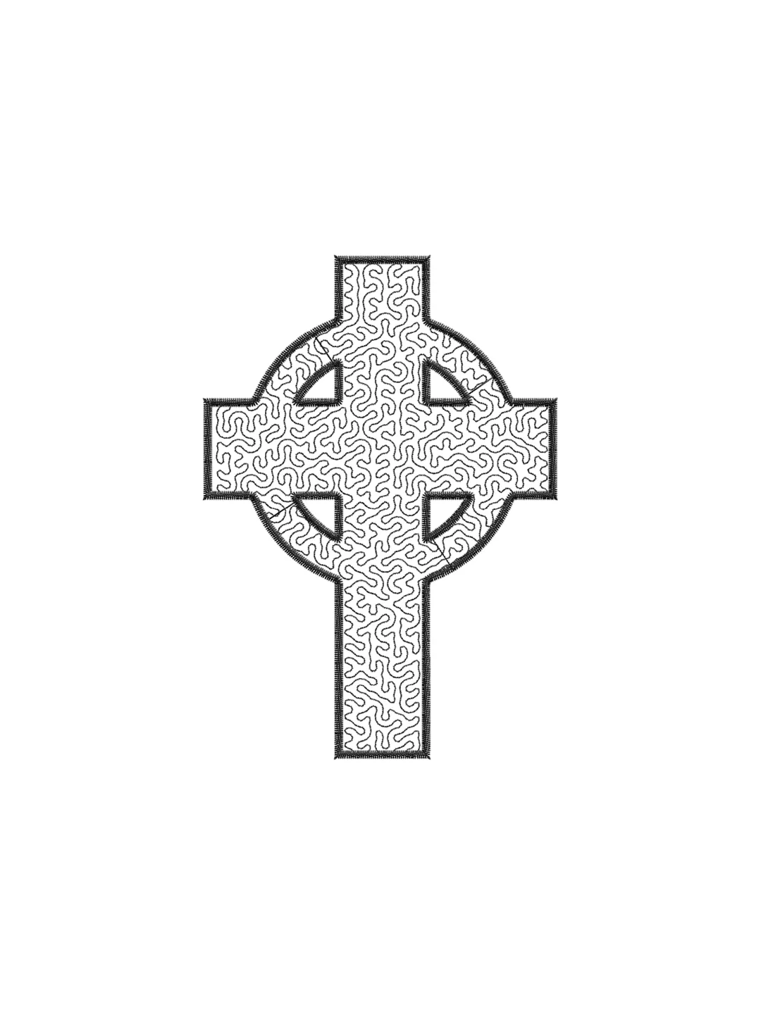 Celtic cross stipple stitch embroidery design,Celtic cross stippling stitch embroidery design,Fun embroidery design-161
