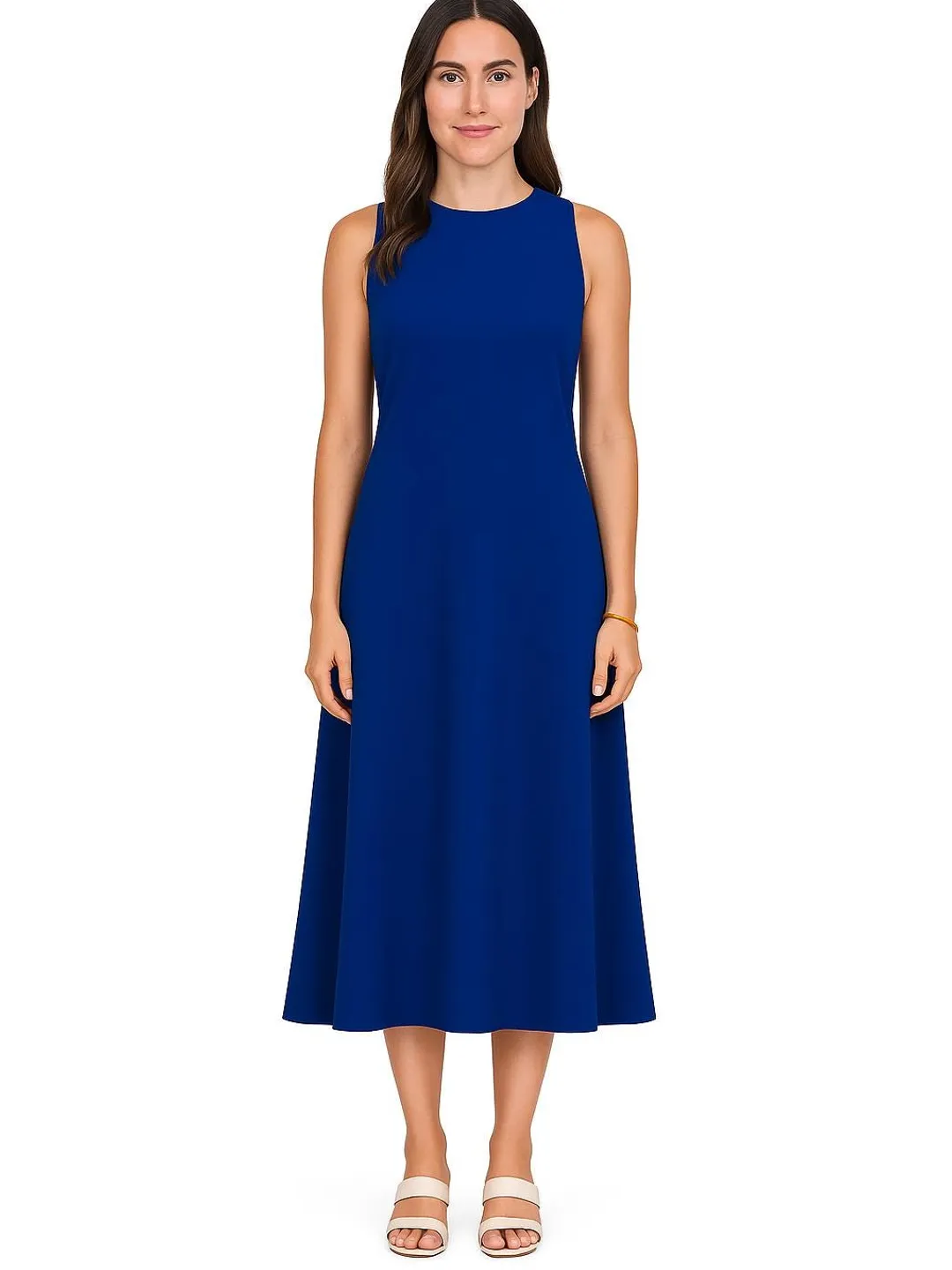 royal blue cotton dress Pink City Prints Women's Carys Dress - Royal Blue Bouquet
