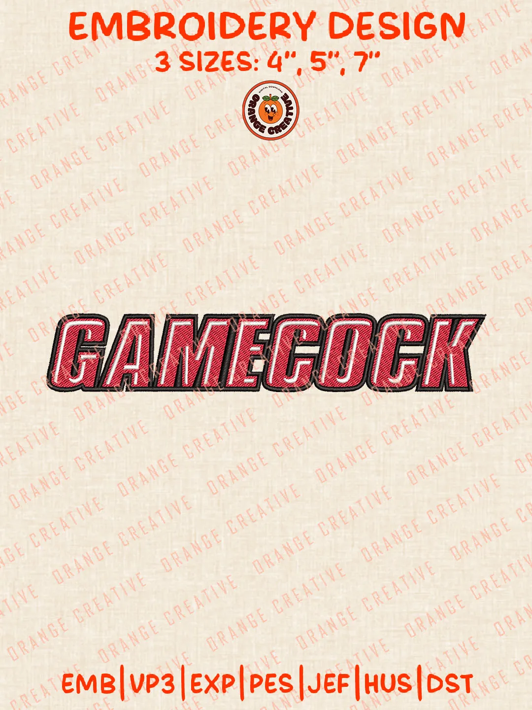 NCAA Gamecocks Logo Embroidery Files, NCAA Jacksonville State Gamecocks Team Embroidery Designs, Football Team Machine Embroidery Files, NCAA Jacksonville State Machine Embroidery, Digital Download
