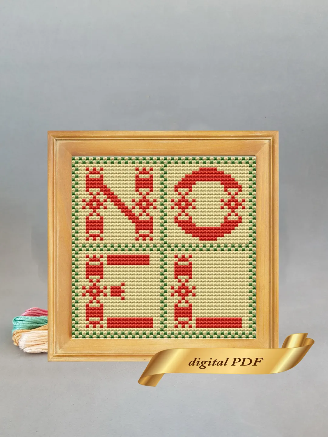 Noel pattern pdf cross stitch DIY Christmas embroidery