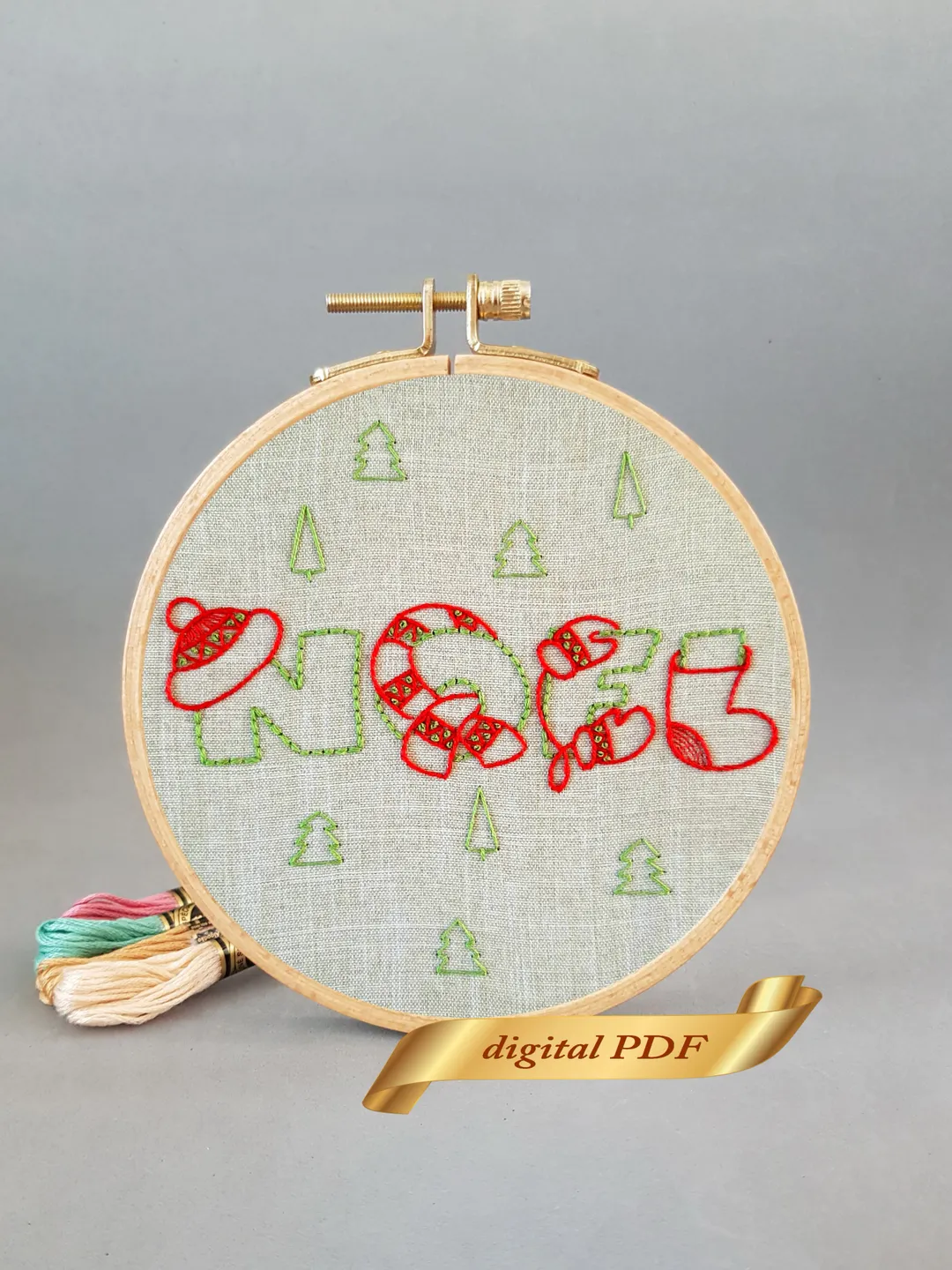 Noel pattern pdf embroidery, Christmas embroidery DIY
