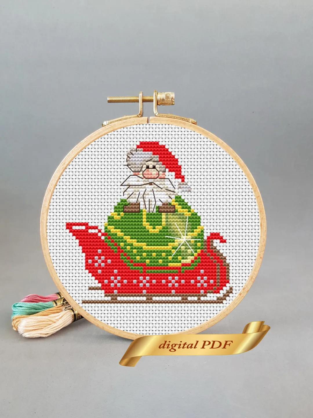Christmas Santa pattern pdf cross stitch DIY, small cross stitch