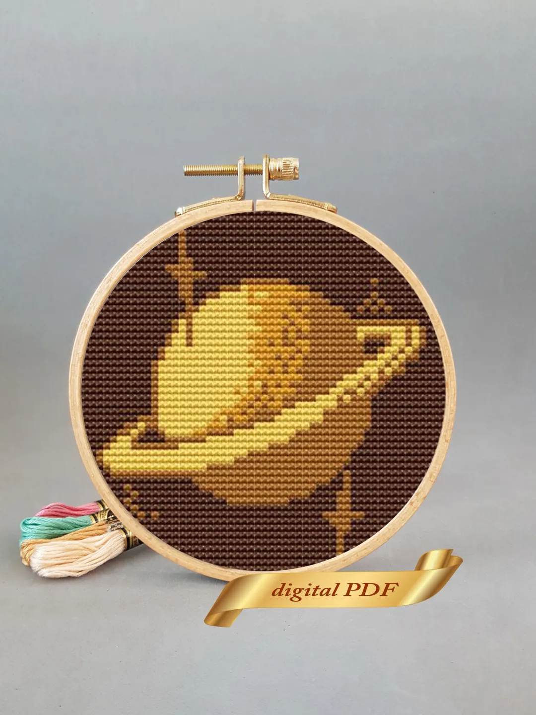 Space pattern pdf cross stitch, Easy embroidery DIY, small pattern