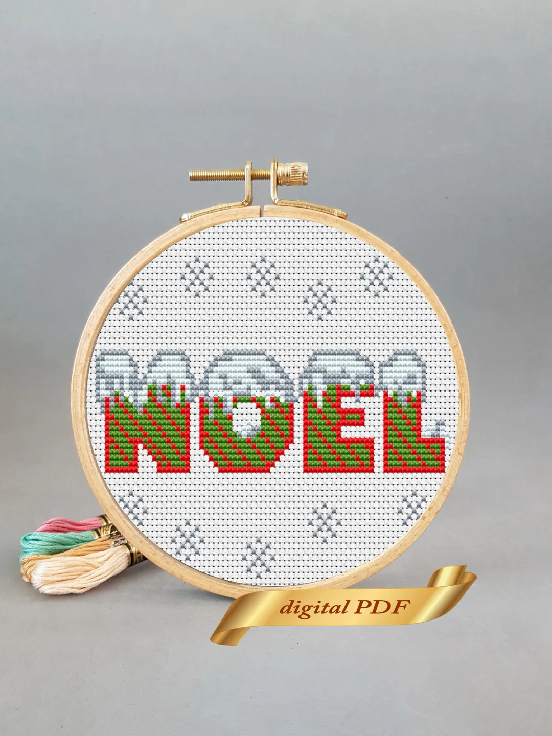 Noel pattern pdf cross stitch DIY Christmas embroidery