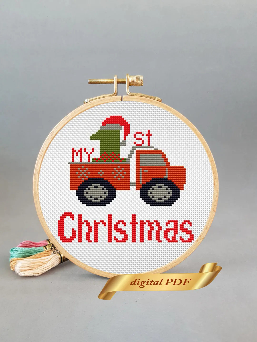 Christmas pattern pdf cross stitch, Easy embroidery my 1st Christmas