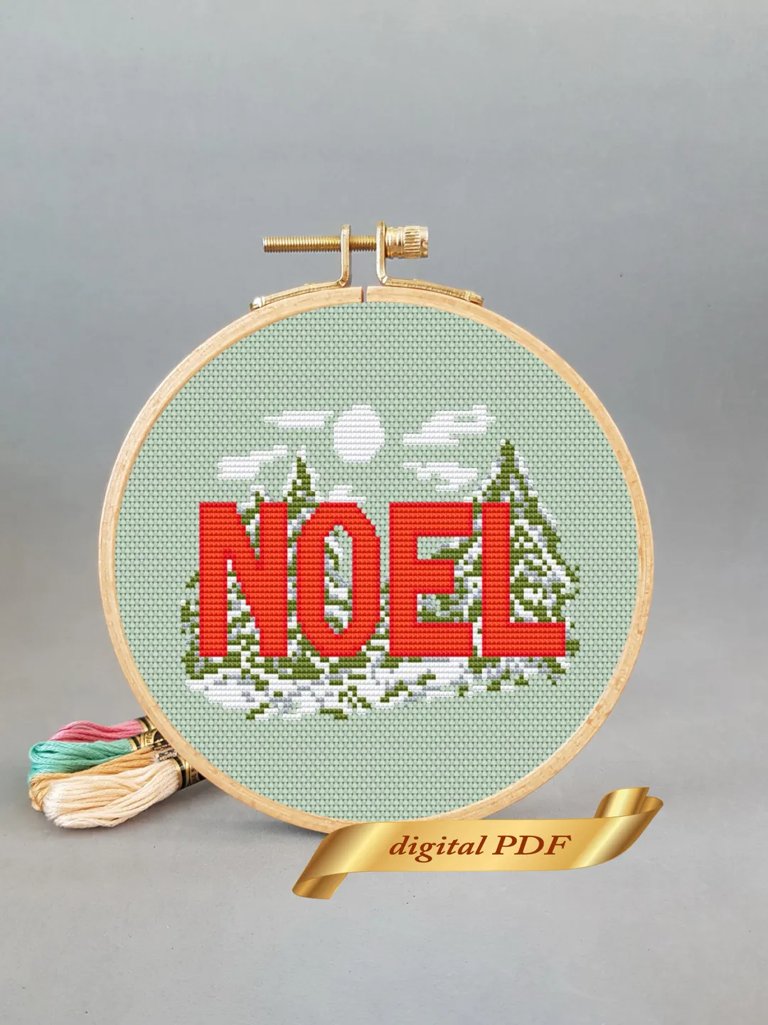 Noel pattern pdf cross stitch DIY Christmas embroidery