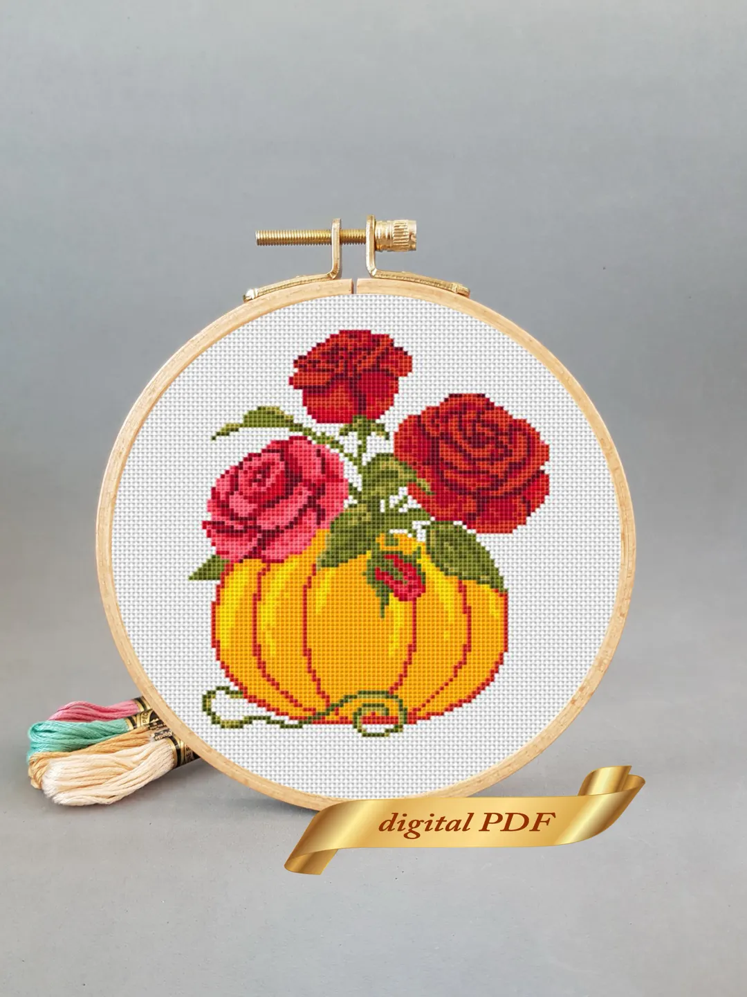 Cross stitch Halloween pumpkin pattern pdf Easy embroidery