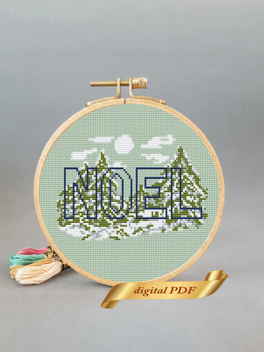 Noel pattern pdf cross stitch DIY Christmas embroidery