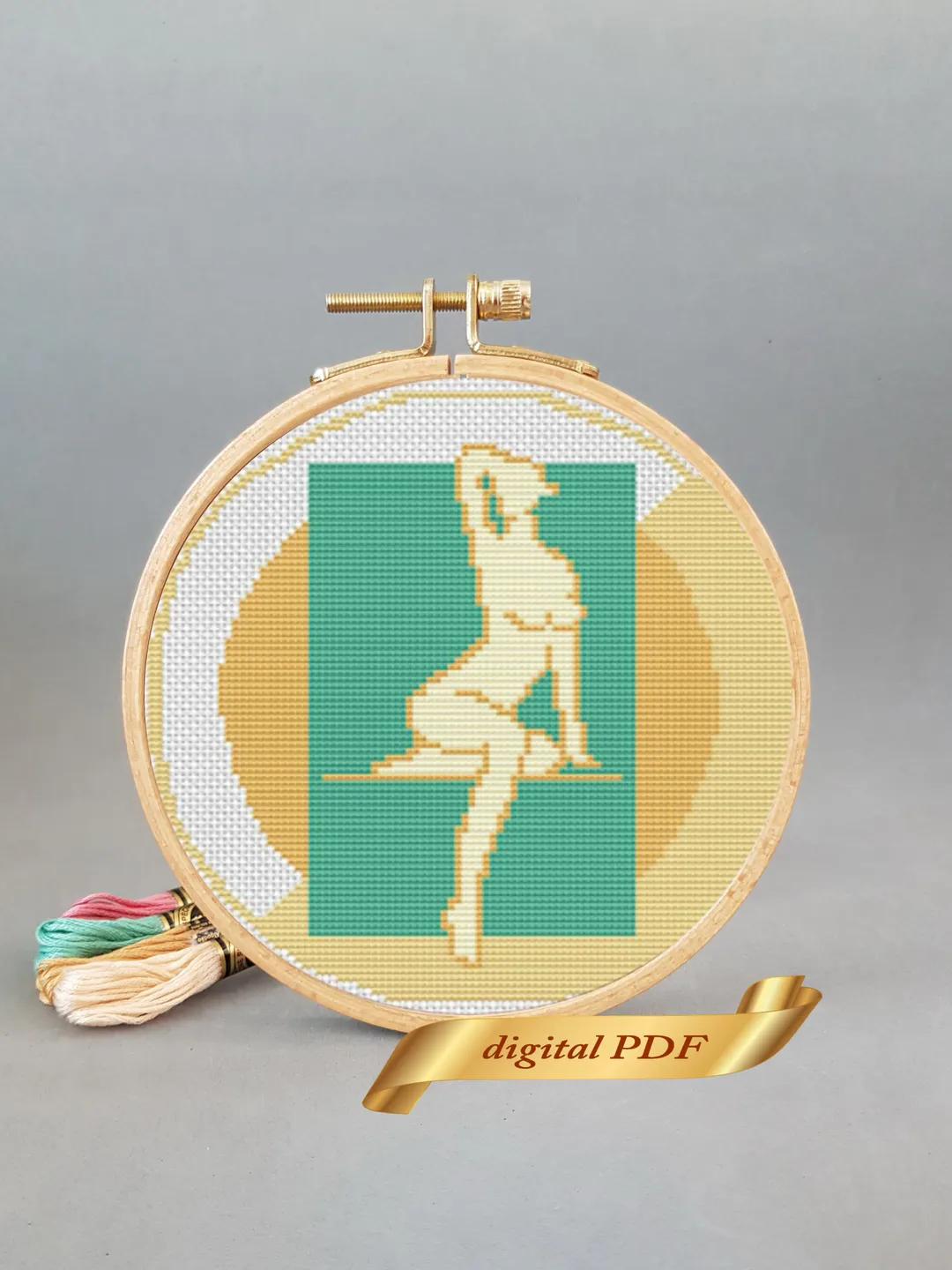 Feminist women cross stitch pattern, design easy embroidery DIY, abstract modern embroidery