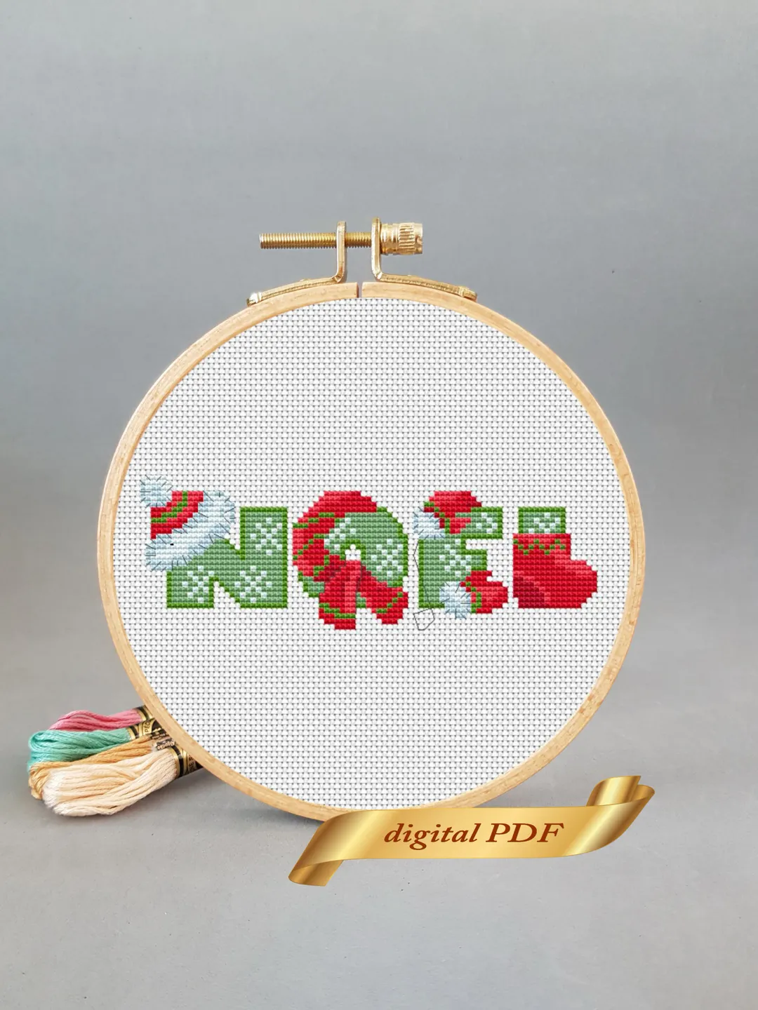 Noel pattern pdf cross stitch DIY Christmas embroidery, easy cross stitch
