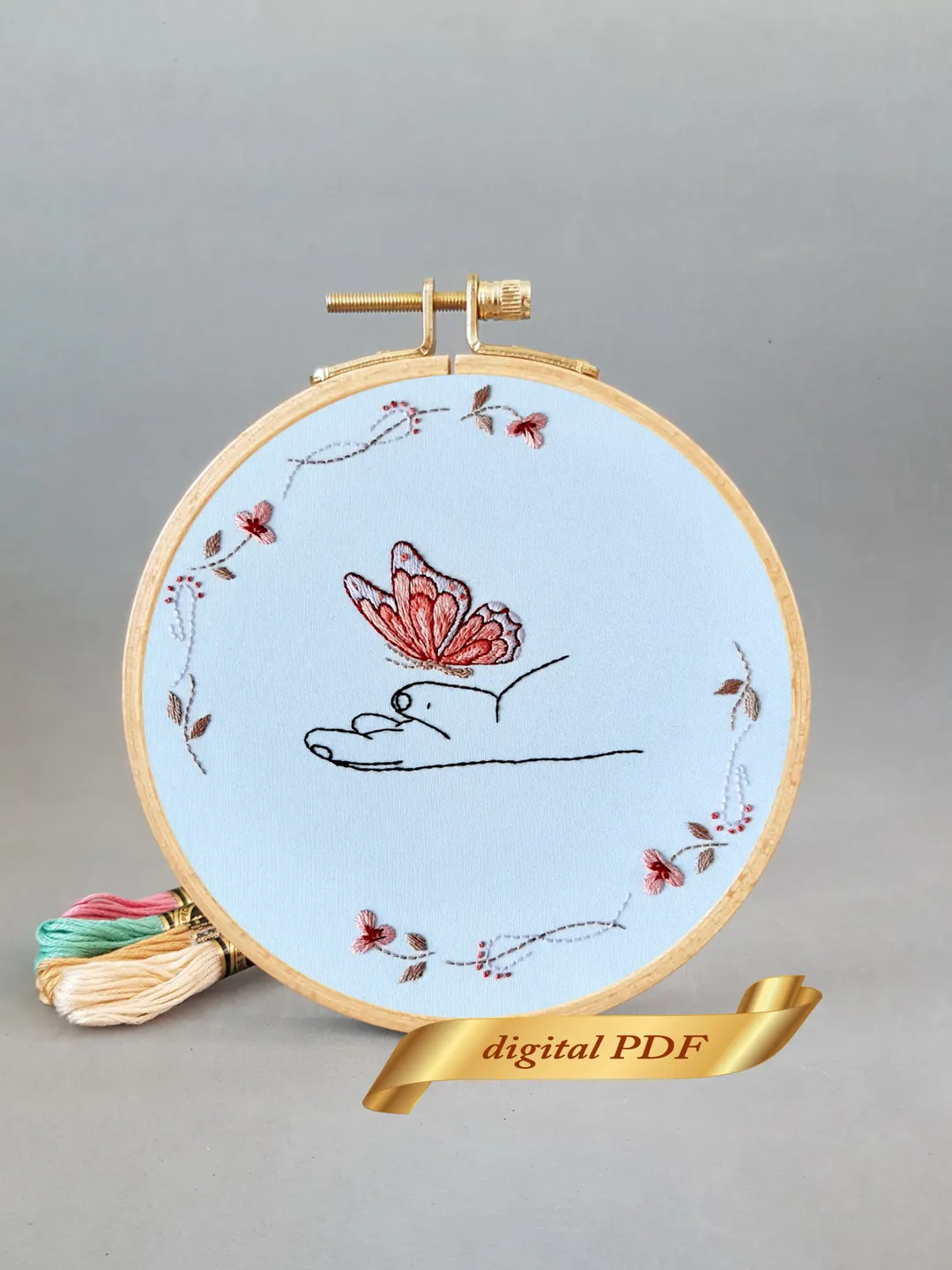 Pink Butterfly Pdf Pink butterfly pattern pdf embroidery, Easy embroidery DIY, baby metric