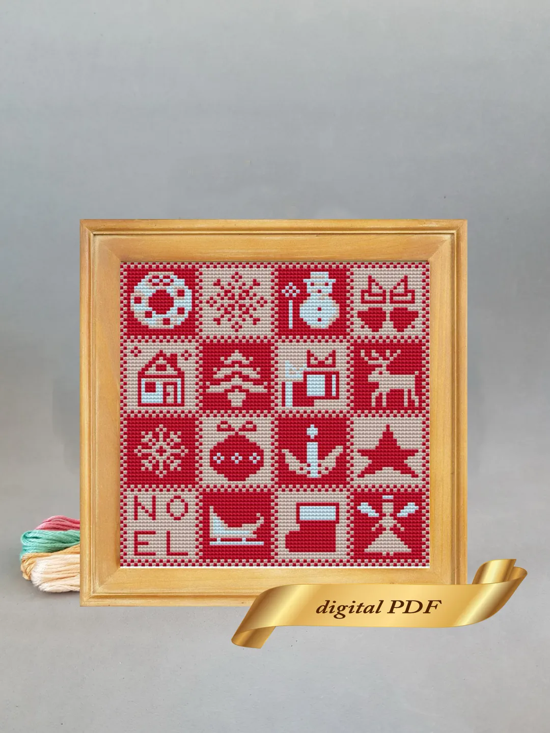 Christmas sampler pattern pdf cross stitch, Easy embroidery