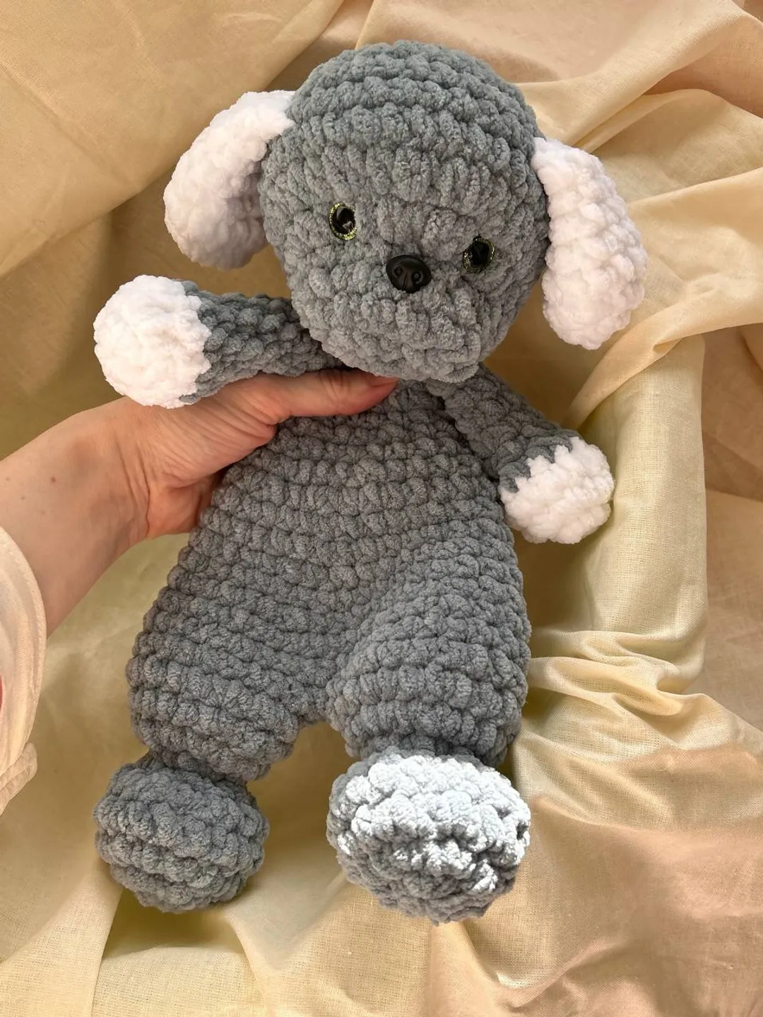 Crochet puppy snuggler pattern Amigurumi puppy lovey pattern