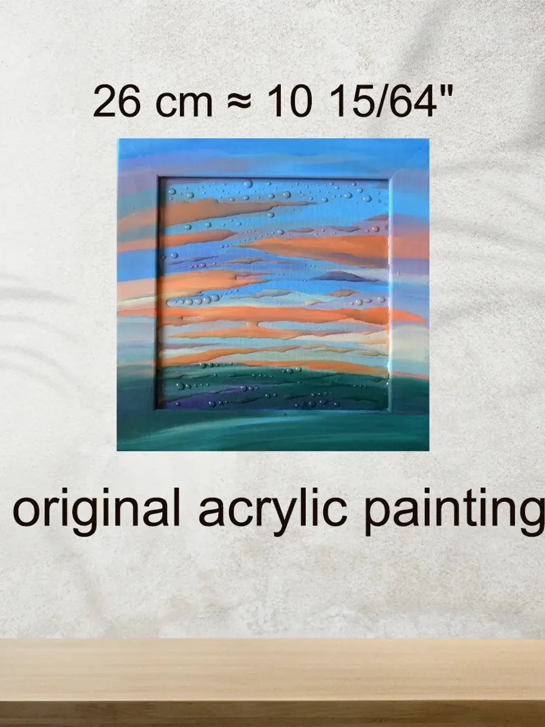 Original acrylic Painting on canvas. Landscape. Morning.