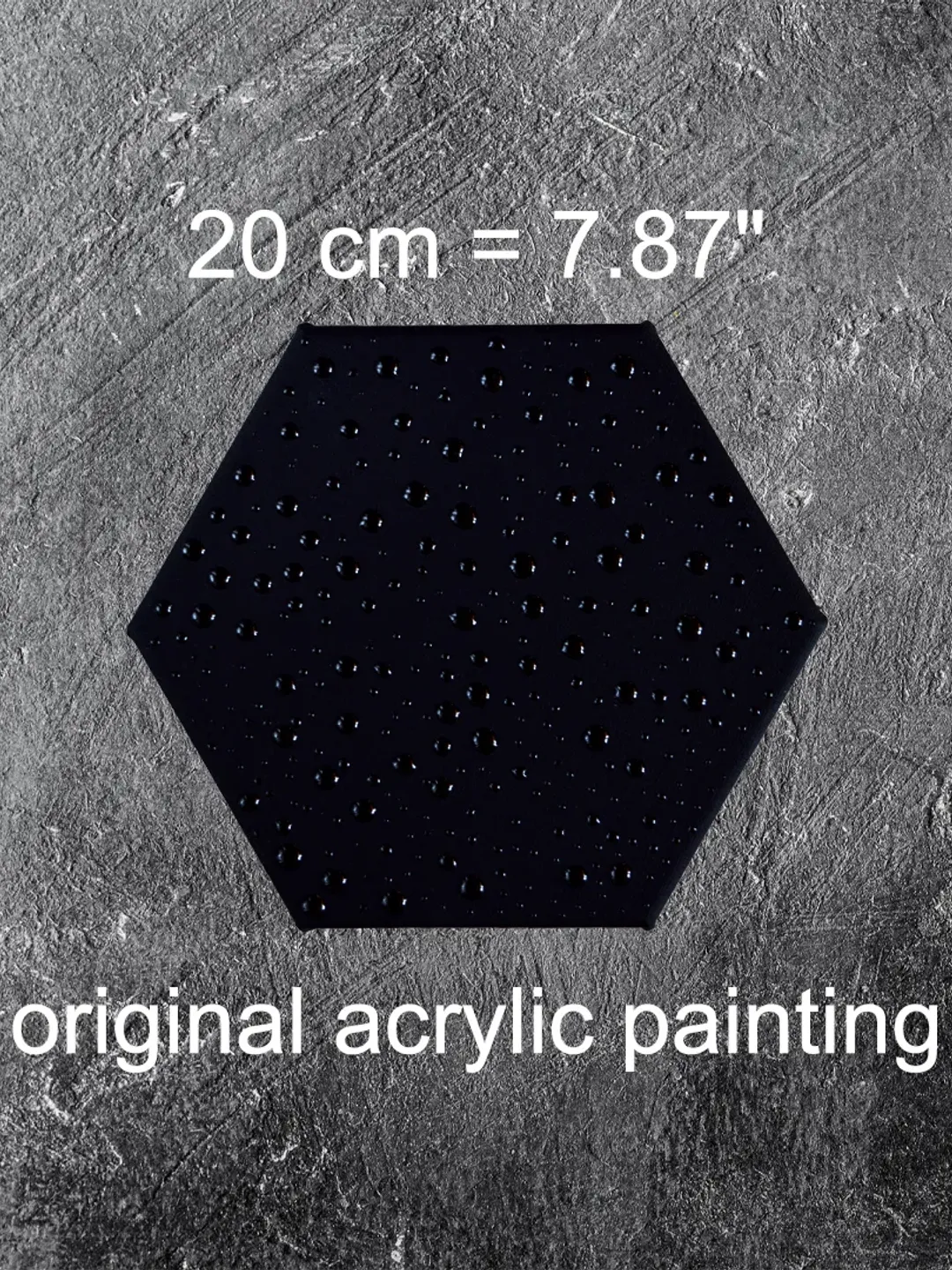 Original painting hexagon Nature series. Night.