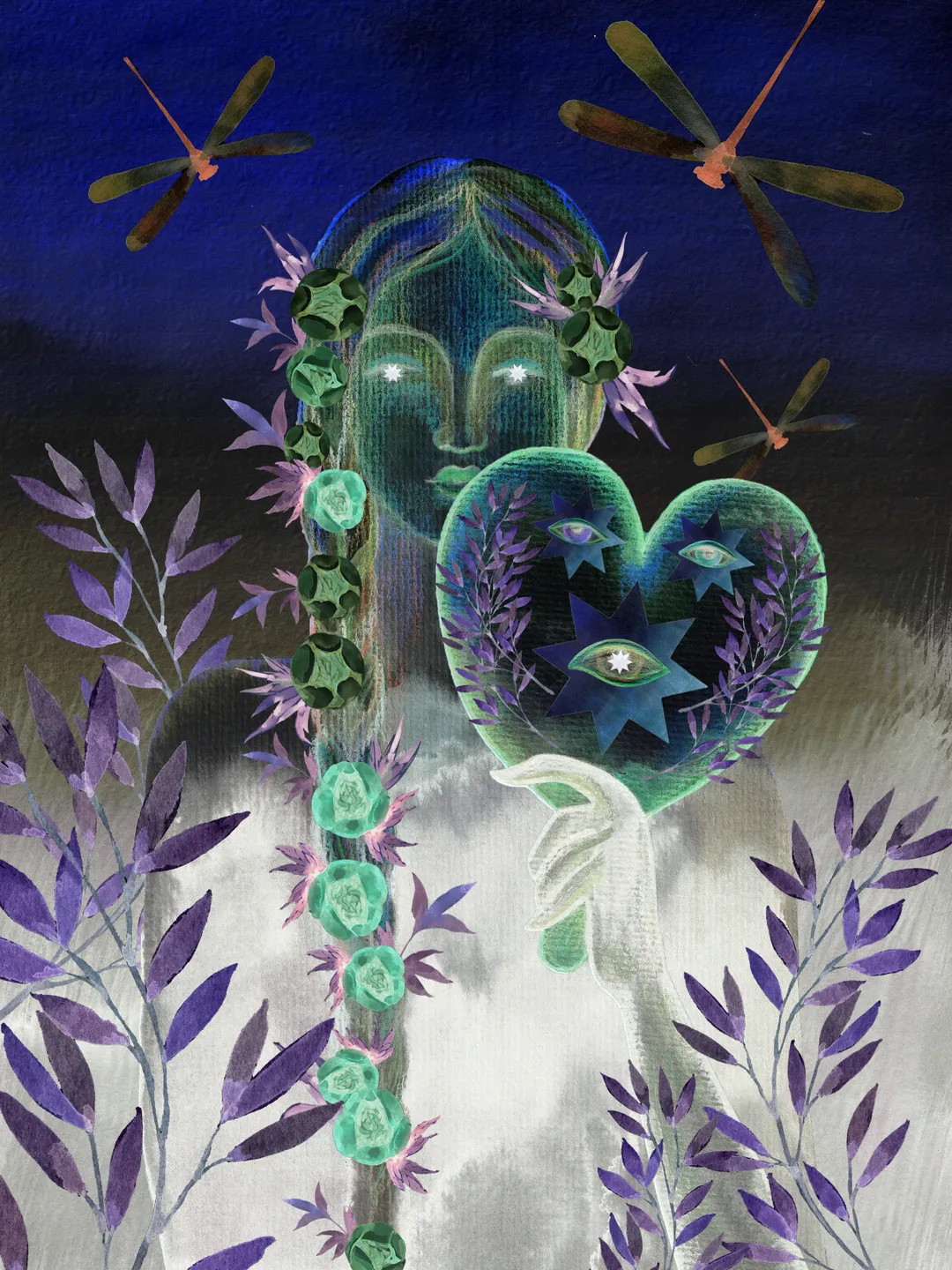 Art print Digital illustration Purple Nature