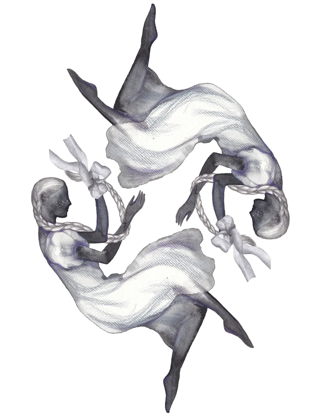 Digital ArtPrint Illustration Twin sisters