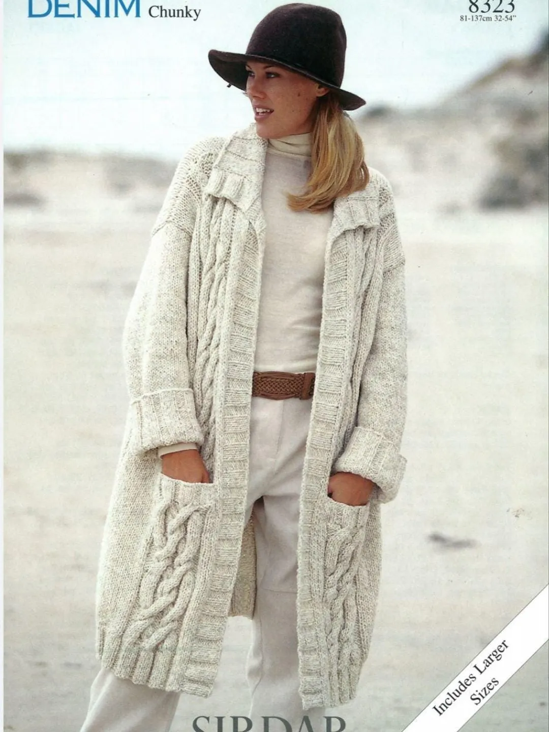 Long cardigan Coat collar cable knitting pattern collar cardigan pocket women ladies chunky cardigan pattern