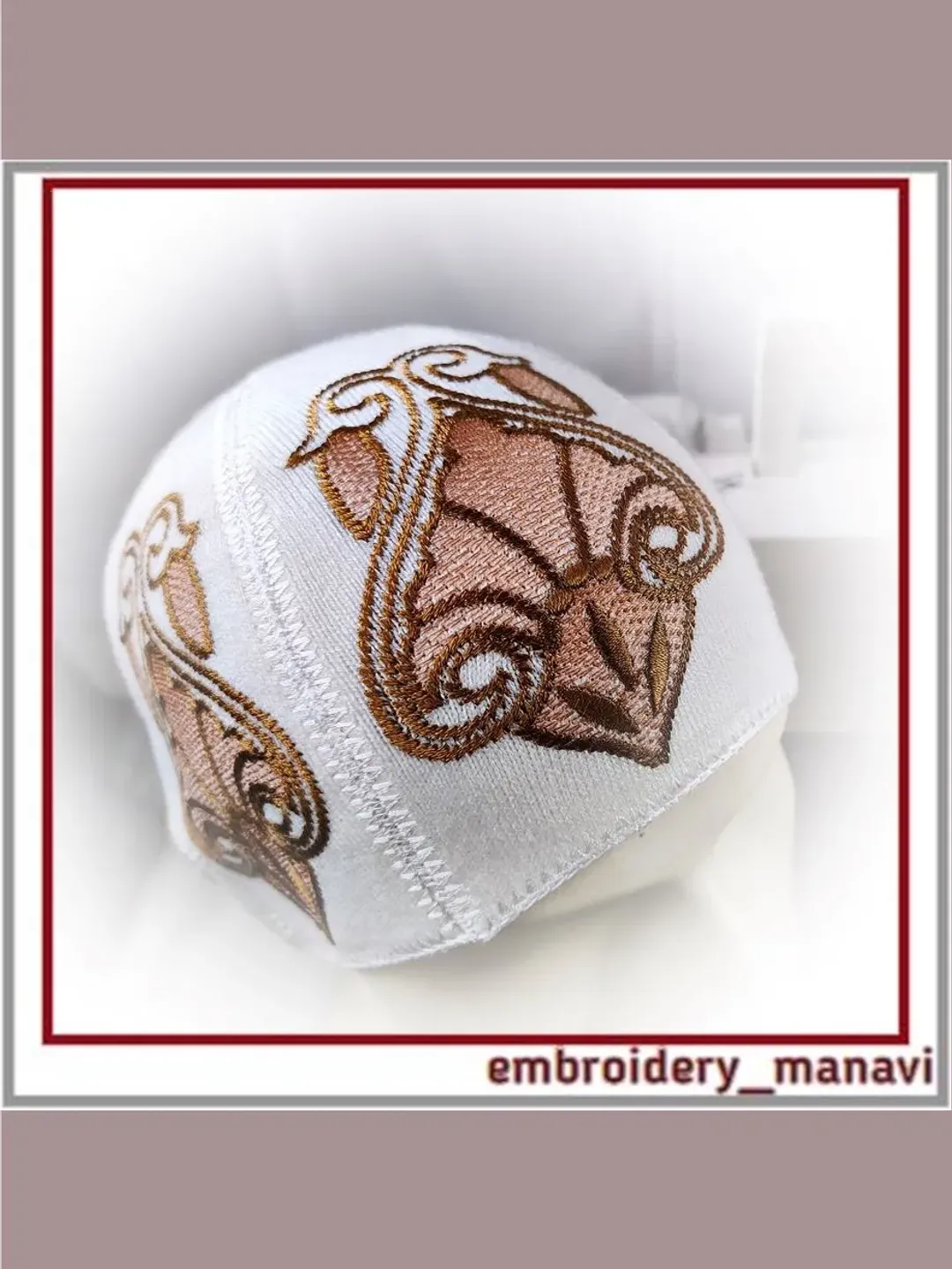 In the hoop Hat with pattern Machine embroidery design ITH