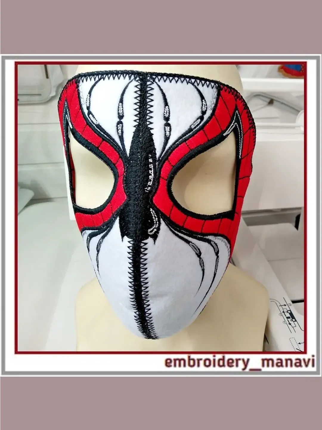 Carnival mask Applique in the hoop Embroidery design 2 parts