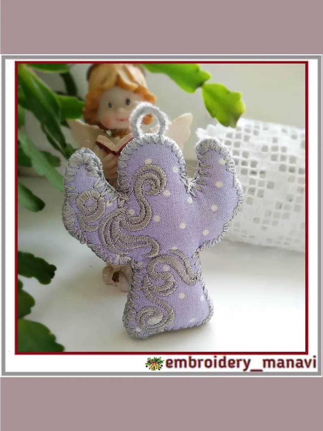 In the hoop tree toy angel machine embroidery design