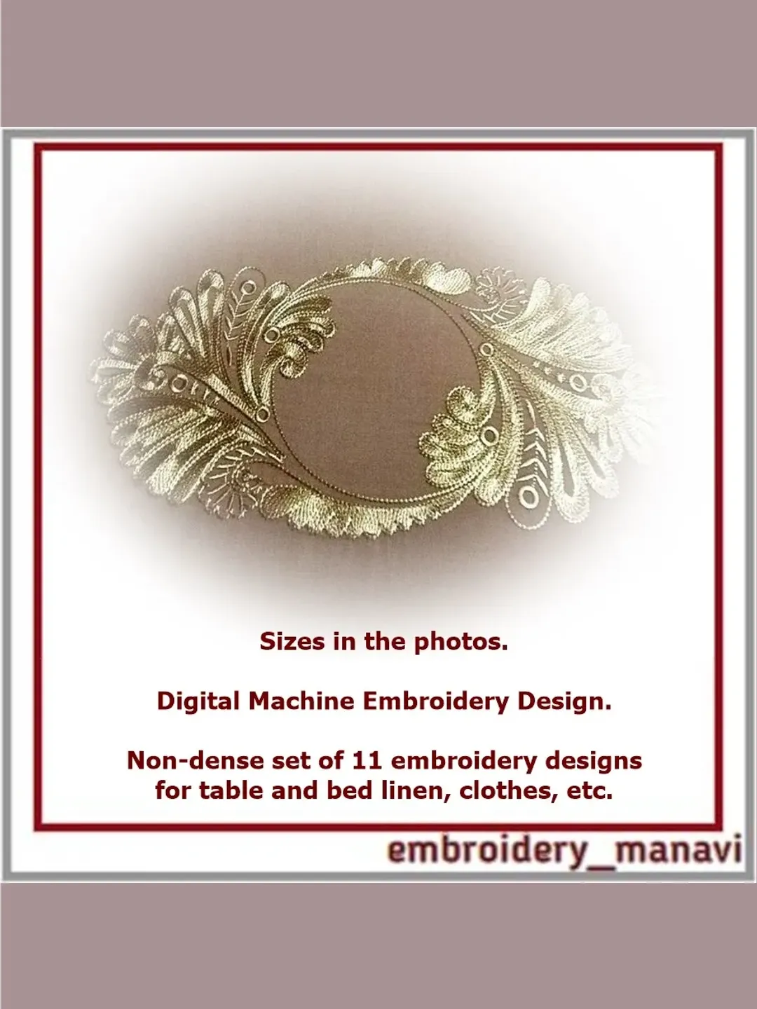 Machine Embroidery Design Single color floral set