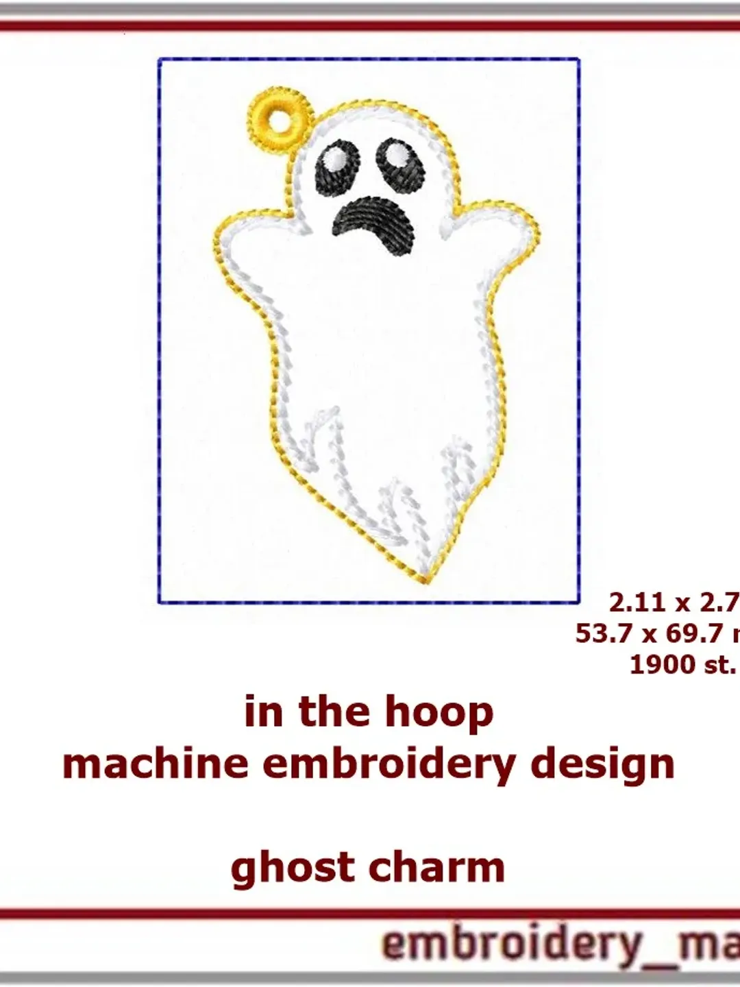 Halloween In The Hoop Key Fobs Machine Embroidery Design ITH