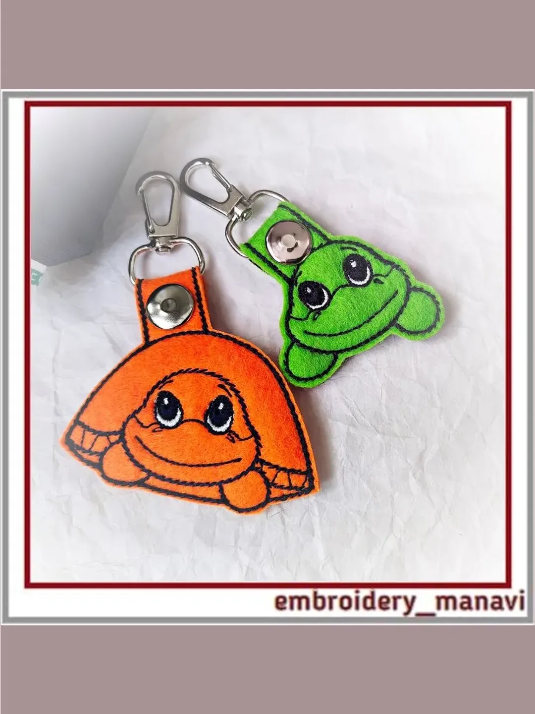 In the hoop machine embroidery design Keychain "Turtle"