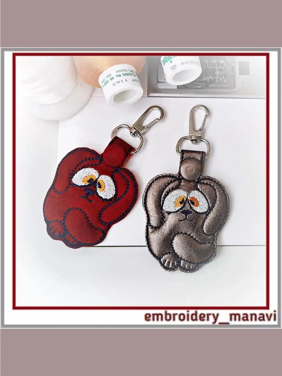 In the hoop embroidery design Keychain "Hare"
